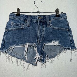 Forever 21 Blue Distressed Jean Shorts